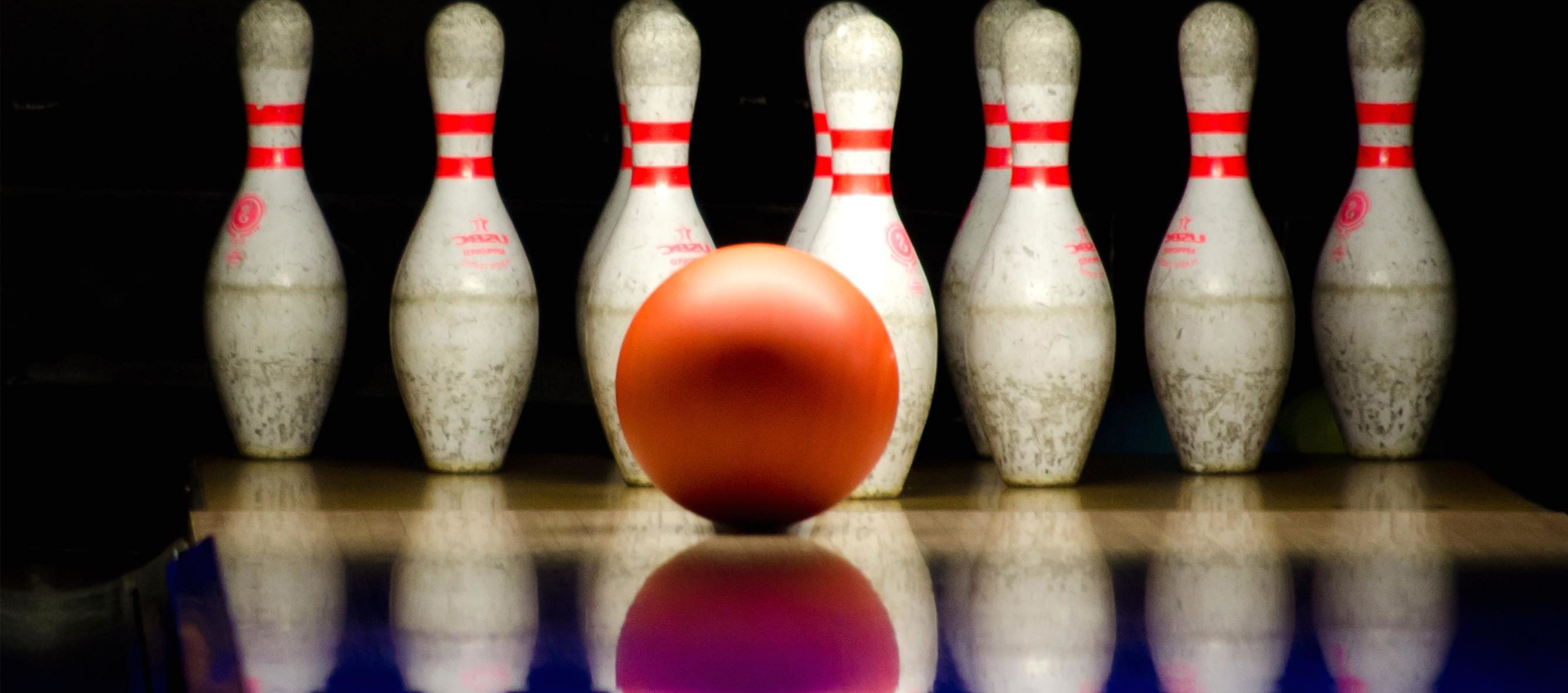 bowling pins and ball